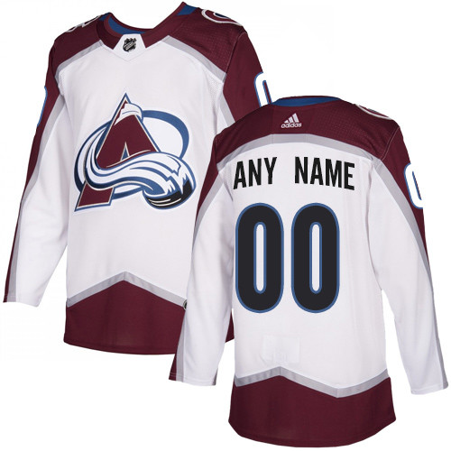 Men's Colorado Avalanche White Custom Name Number Size NHL Stitched Jersey